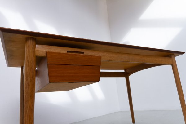 Danish Modern Teak and Oak Desk by Ib Kofod Larsen for Fredericia, 1956s-WIX-2018167