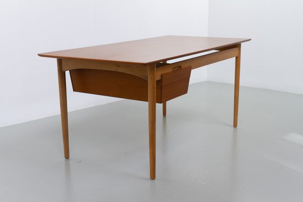 Danish Modern Teak and Oak Desk by Ib Kofod Larsen for Fredericia, 1956s-WIX-2018167