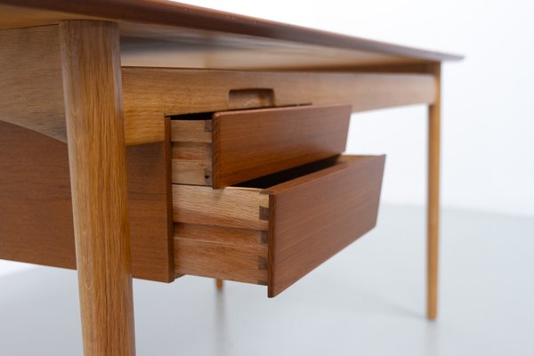 Danish Modern Teak and Oak Desk by Ib Kofod Larsen for Fredericia, 1956s-WIX-2018167