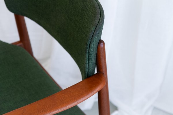 Danish Modern Teak Armchair with Green Wool Upholstery, 1960s-WIX-1782538