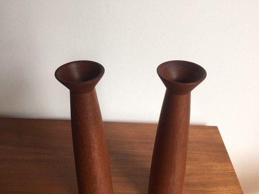 Danish Modern Teak Candleholders, 1960s, Set of 2-WSA-831376