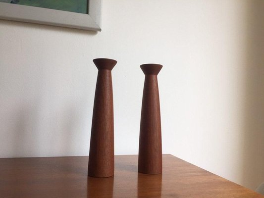 Danish Modern Teak Candleholders, 1960s, Set of 2-WSA-831376