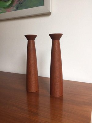 Danish Modern Teak Candleholders, 1960s, Set of 2-WSA-831376