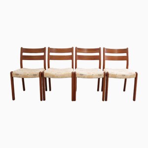 Danish Modern Teak Dining Chairs from EMC Møbler, 1970s, Set of 4-FJP-1720284