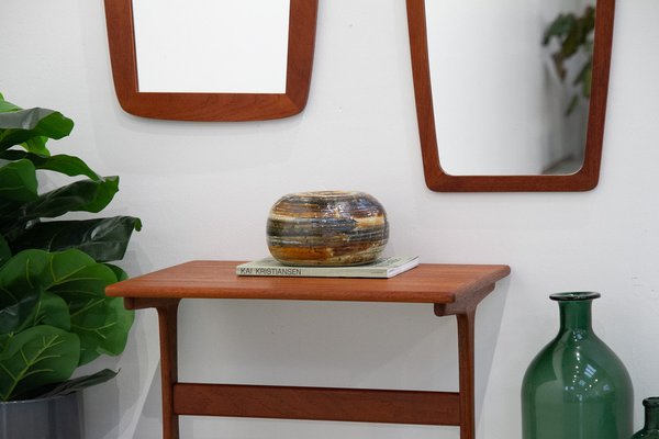 Danish Modern Teak Mirrors and Table, 1960s, Set of 3-WIX-1796325