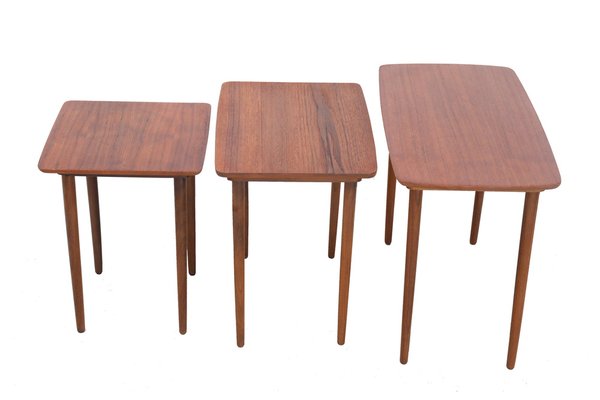 Danish Modern Teak Nesting Tables, 1960s, Set of 3-NIX-1773654