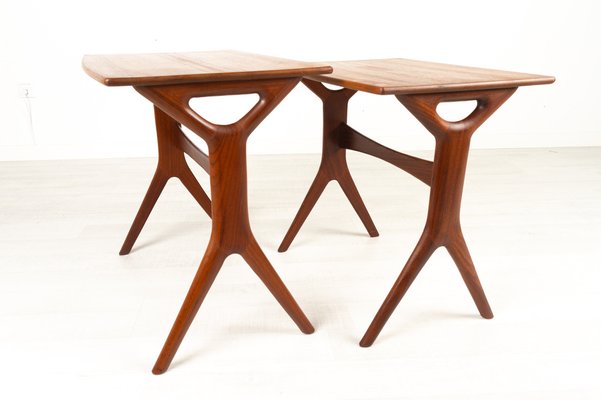 Danish Modern Teak Nesting Tables by Johannes Andersen for CFC, 1960s, Set of 3-WIX-948735