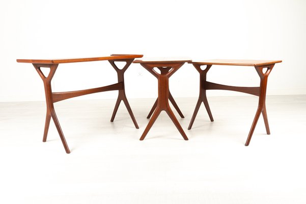 Danish Modern Teak Nesting Tables by Johannes Andersen for CFC, 1960s, Set of 3-WIX-948735