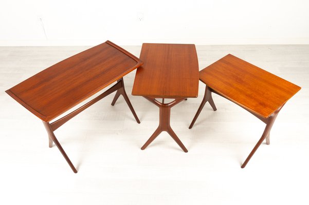 Danish Modern Teak Nesting Tables by Johannes Andersen for CFC, 1960s, Set of 3-WIX-948735