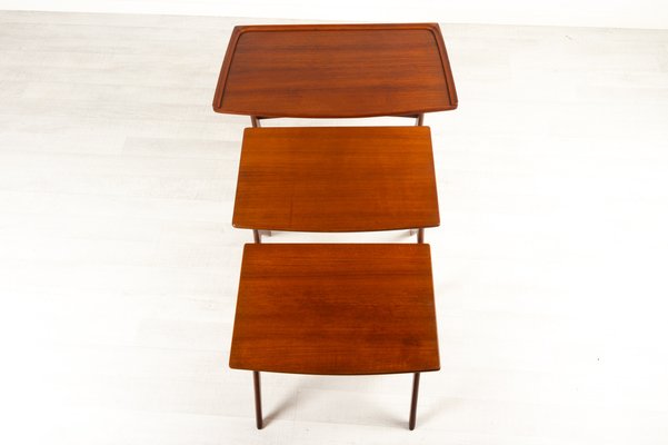 Danish Modern Teak Nesting Tables by Johannes Andersen for CFC, 1960s, Set of 3-WIX-948735