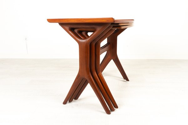 Danish Modern Teak Nesting Tables by Johannes Andersen for CFC, 1960s, Set of 3-WIX-948735