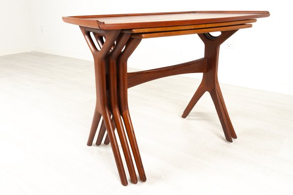 Danish Modern Teak Nesting Tables by Johannes Andersen for CFC, 1960s, Set of 3-WIX-948735