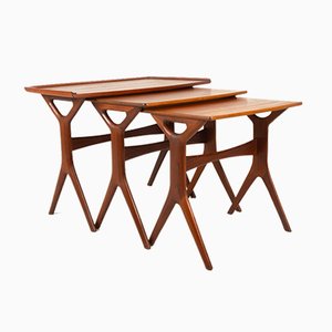 Danish Modern Teak Nesting Tables by Johannes Andersen for CFC, 1960s, Set of 3-WIX-948735