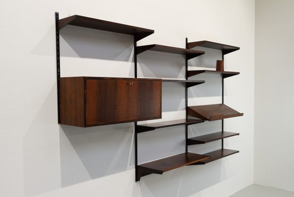 Danish Modern Three-Bay Wall Unit in Rosewood by Kai Kristiansen for FM, 1960s-WIX-1765259