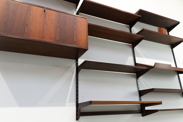 Danish Modern Three-Bay Wall Unit in Rosewood by Kai Kristiansen for FM, 1960s-WIX-1765259