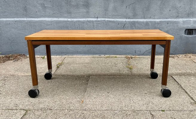 Danish Modern TV Table on Wheels in Rosewood and Cherrywood, 1970s-LCR-1444833