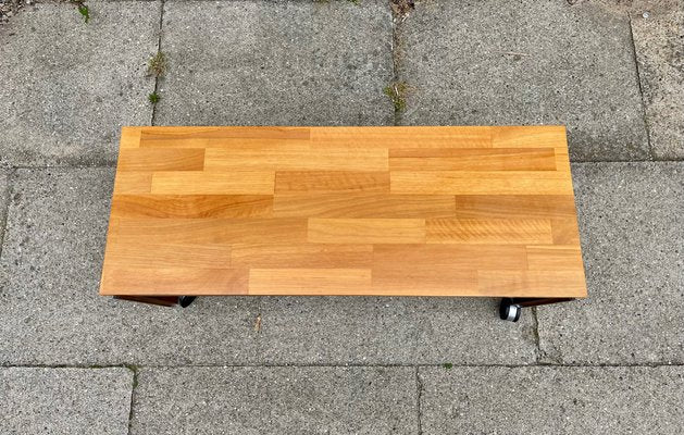 Danish Modern TV Table on Wheels in Rosewood and Cherrywood, 1970s-LCR-1444833