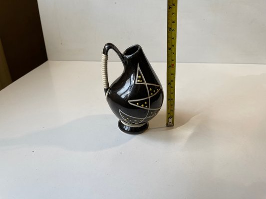 Danish Modernist Ceramic Vase in Black Glaze from Søholm, 1950s-LCR-1427208