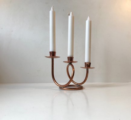 Danish Modernist Copper Spiral Candleholder, 1970s-LCR-602586