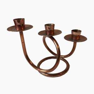 Danish Modernist Copper Spiral Candleholder, 1970s-LCR-602586