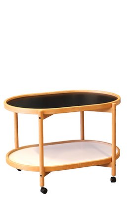 Danish Modernist Oval Beech Tray Trolley by Hans Bølling for Torben Ørskov, 1960s-BPJ-1729008