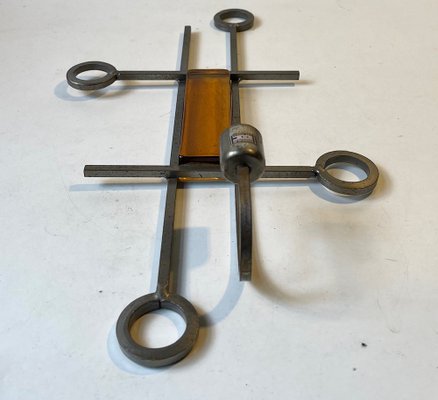 Danish Modernist Welded Iron Wall Candleholder from Ferro Art, 1970s-LCR-1453098