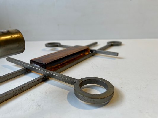 Danish Modernist Welded Iron Wall Candleholder from Ferro Art, 1970s-LCR-1453098