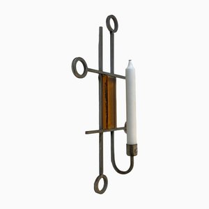 Danish Modernist Welded Iron Wall Candleholder from Ferro Art, 1970s-LCR-1453098