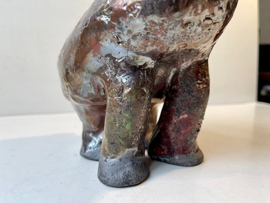 Danish Naive Fantasy Unicorn in Raku Burnt Stoneware, 2000s-LCR-1397801