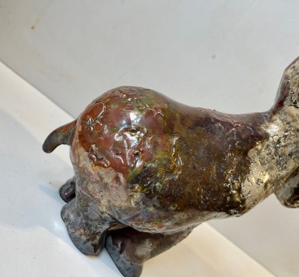 Danish Naive Fantasy Unicorn in Raku Burnt Stoneware, 2000s-LCR-1397801