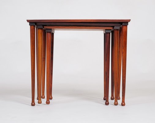 Danish Nesting Tables in Rosewood from Møbel Intarsia, 1960s, Set of 3-ZGQ-1383965