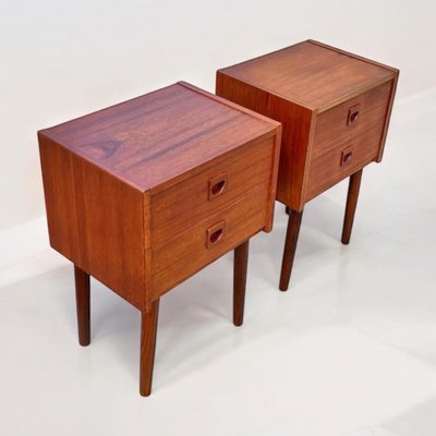 Danish Nightstands in Teak from Brouer Møbelfabrik, 1960s, Set of 2-DZY-2040977