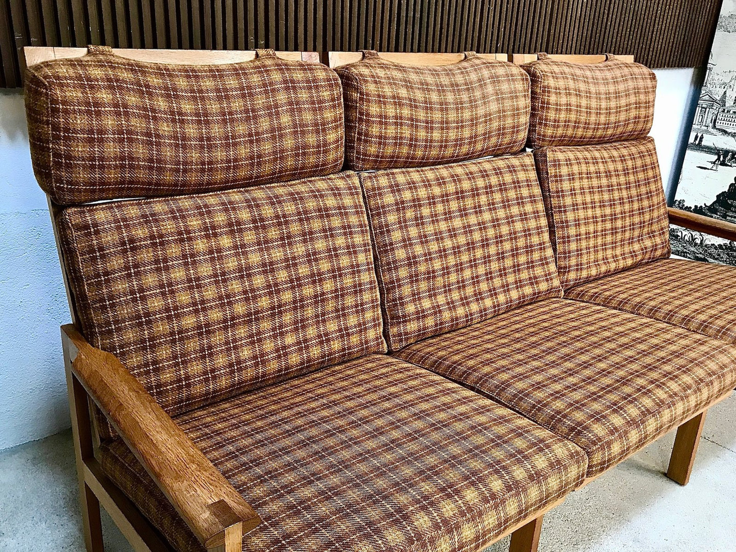 Danish Oak 3-Seater Highback Capella Sofa by Illum Wikkelsø, 1960s