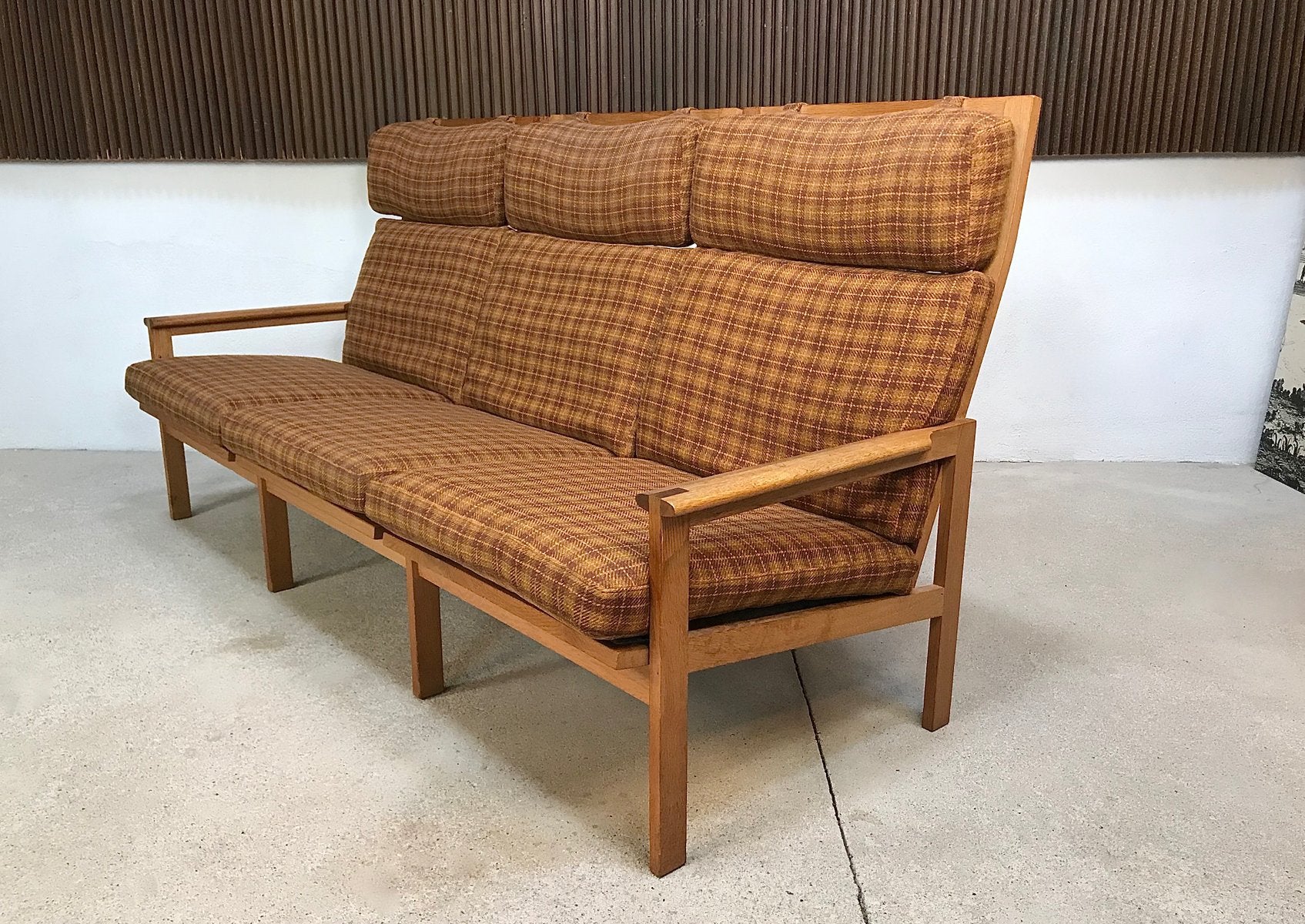 Danish Oak 3-Seater Highback Capella Sofa by Illum Wikkelsø, 1960s