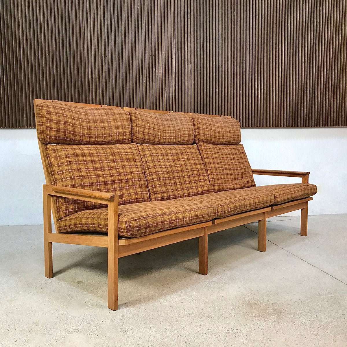 Danish Oak 3-Seater Highback Capella Sofa by Illum Wikkelsø, 1960s