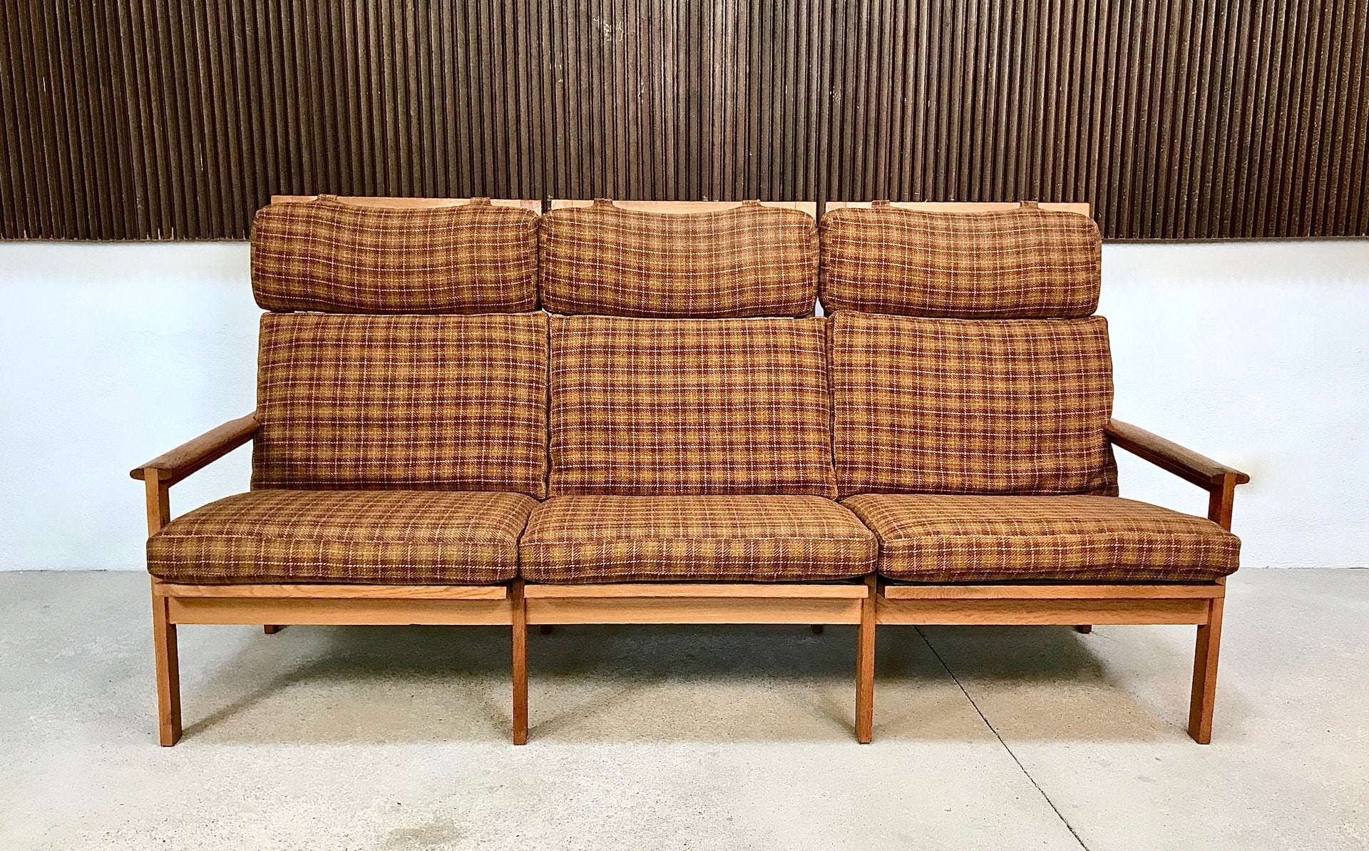 Danish Oak 3-Seater Highback Capella Sofa by Illum Wikkelsø, 1960s