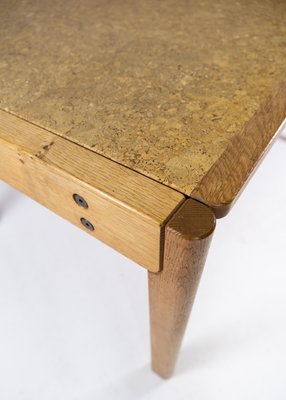 Danish Oak and Cork Dining Table, 1970s-UY-885250