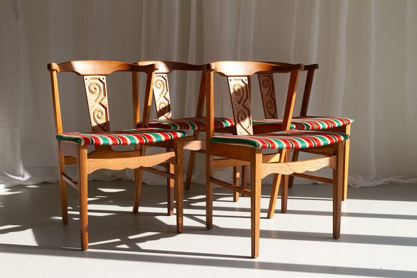 Danish Oak Dining Chairs by H. Kjærnulf, 1960s, Set of 4-WIX-1700375