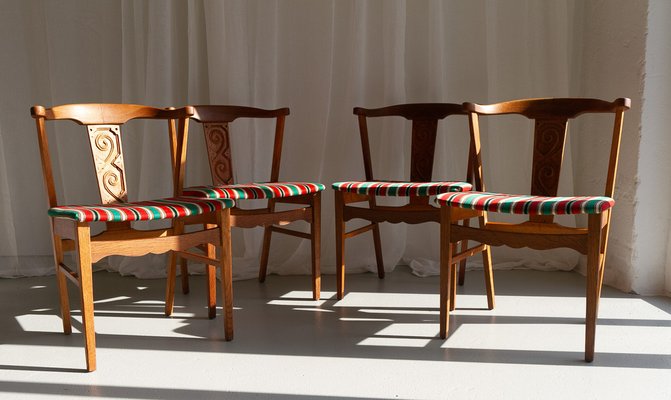 Danish Oak Dining Chairs by H. Kjærnulf, 1960s, Set of 4-WIX-1700375