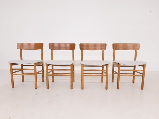 Danish Oak Dining Chairs in the Style of Børge Mogensen, 1960s, Set of 4-ZO-614558