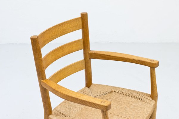 Danish Oak & Paper Cord Armchairs by Viggo Hardie-Fischer for Sorø Stolefabrik, 1950s, Set of 6-TM-945958