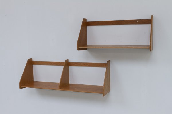 Danish Oak Shelves by Hans J. Wegner for Ry Møbler, 1950s. Set of 2-WIX-2036867