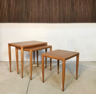 Danish Oak Wood Nesting Tables, 1960s, Set of 3-JP-776489