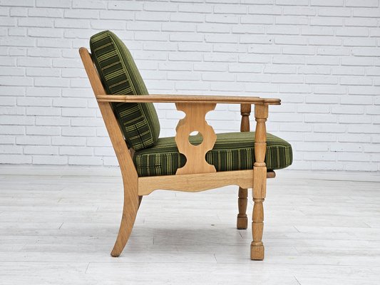 Danish Oak & Wool Armchair, 1970s-TMW-1735585