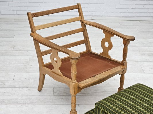 Danish Oak & Wool Armchair, 1970s-TMW-1735585