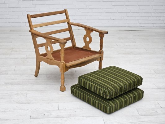 Danish Oak & Wool Armchair, 1970s-TMW-1735585