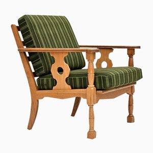 Danish Oak & Wool Armchair, 1970s-TMW-1735585