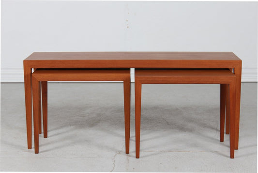 Danish Oblong Nesting Tables in Teak from Haslev Møbelsnedkeri, 1960s, Set of 3