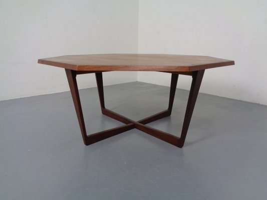 Danish Octagonal Teak Coffee Table, 1960s-RDW-895965