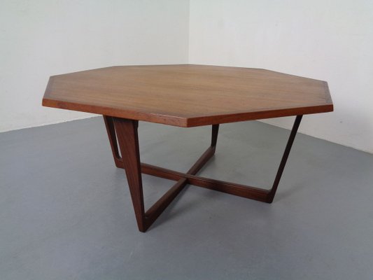 Danish Octagonal Teak Coffee Table, 1960s-RDW-895965